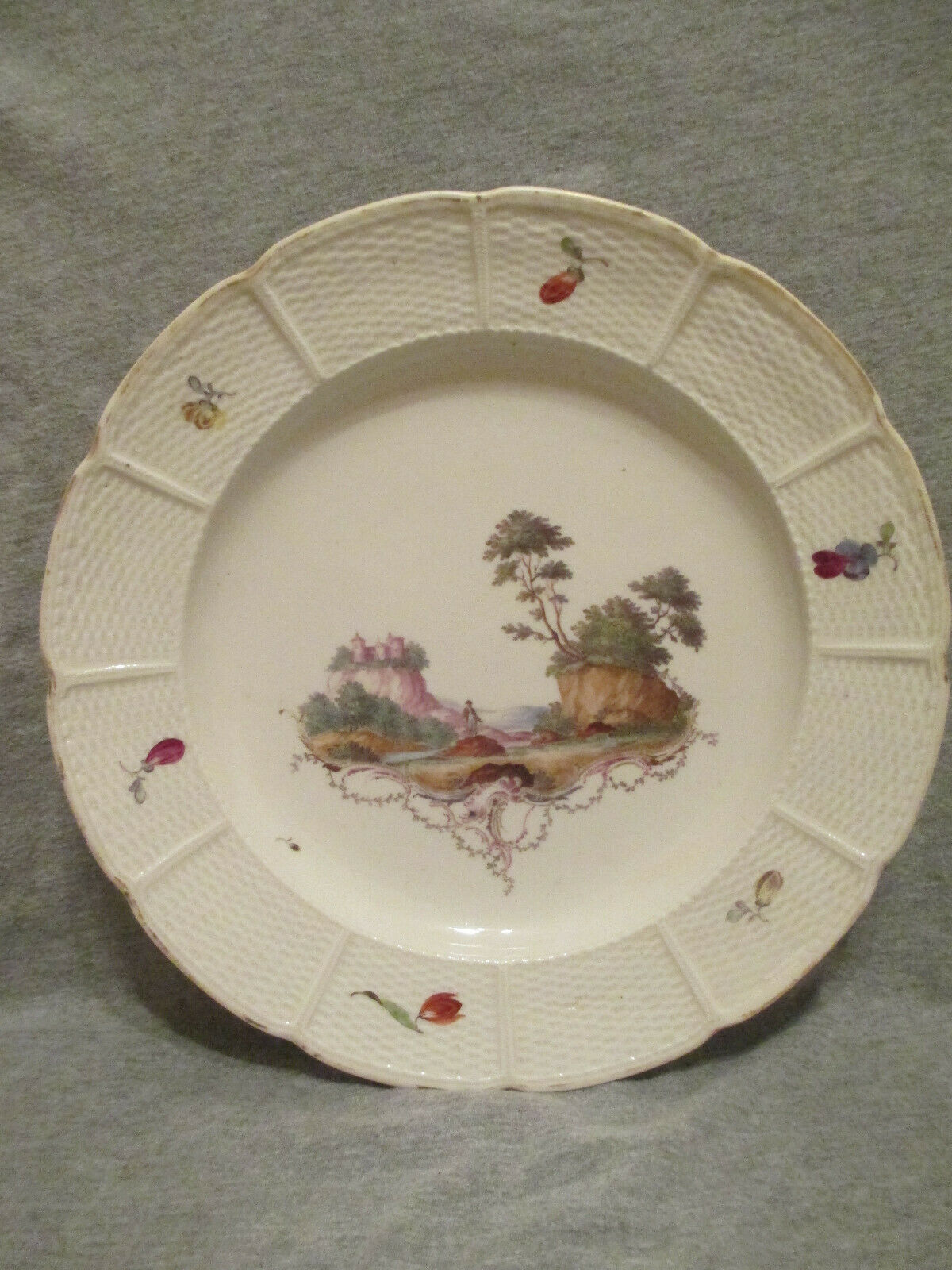Ludwigsburg Porcelain Scenice Plate 1700's  (3)