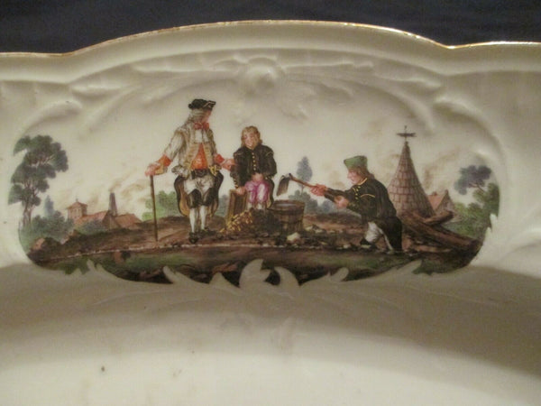 Plateau Des Mineurs En Porcelaine De Meissen (Très Grand) 18ème Très Rare