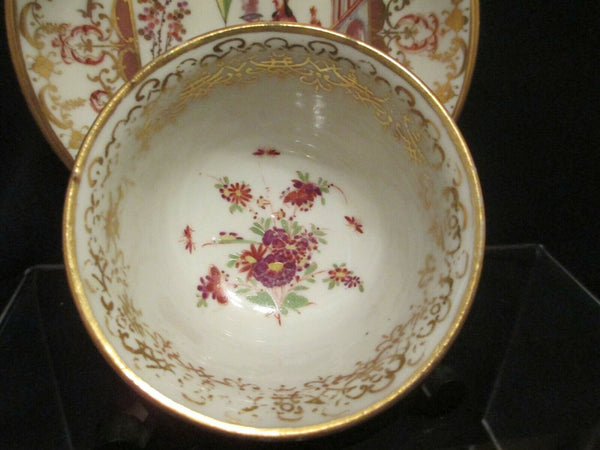 Meissen Porcelain Chinoiserie Tea Bowl and Saucer 1725