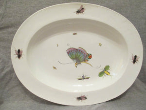 Meissen Große ovale Platte mit Schmetterling und Käfern um 1735 