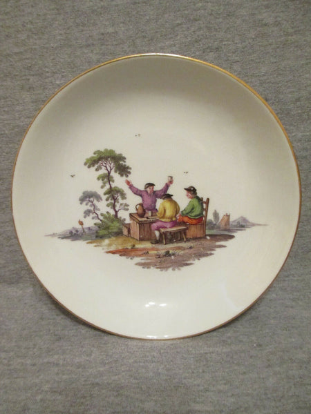 Meissener Tenniers-Szene-Tasse und Untertasse aus Porzellan, 1. Klasse, 1740er Jahre (Nr. 5)