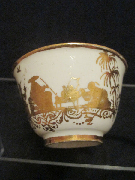 Meissener Porzellan Hausmaler Chinoiserie Teeschale, SELTENE Caduceus-Marke, 1723-1725