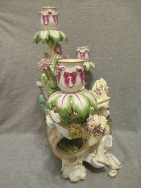 Meissen Porcelain Large Season Candelabra "Winter" 18th C