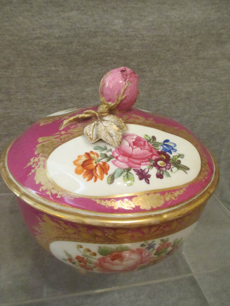 Meissen Marcolini Porcelain, Puce Lidded Pot (1)