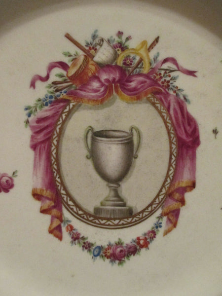 Frankenthal Porcelain Dinner Plate with Trophy. Carl Theodor. 1780