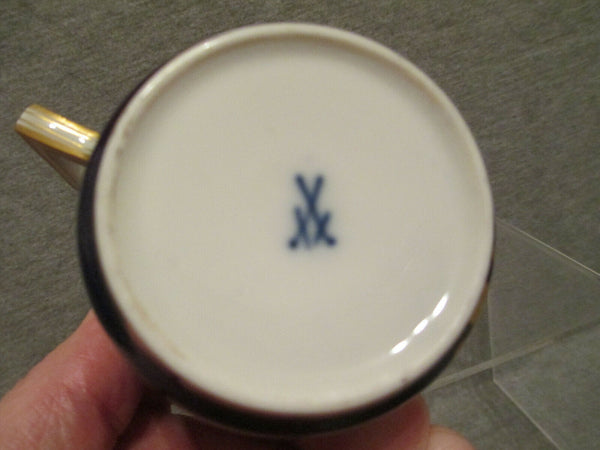 Meissen Porcelain Cobalt Scenic Coffee Can