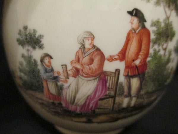 Meissen Porcelain Coffee Pot with Tennier Scenes, Drehers Mark Very Early 1700's