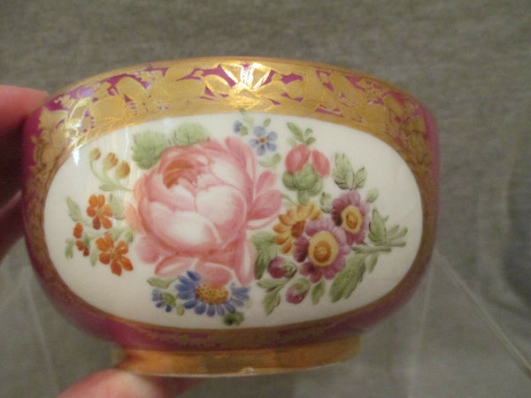 Meissen Marcolini Porcelain, Puce Lidded Pot (1)