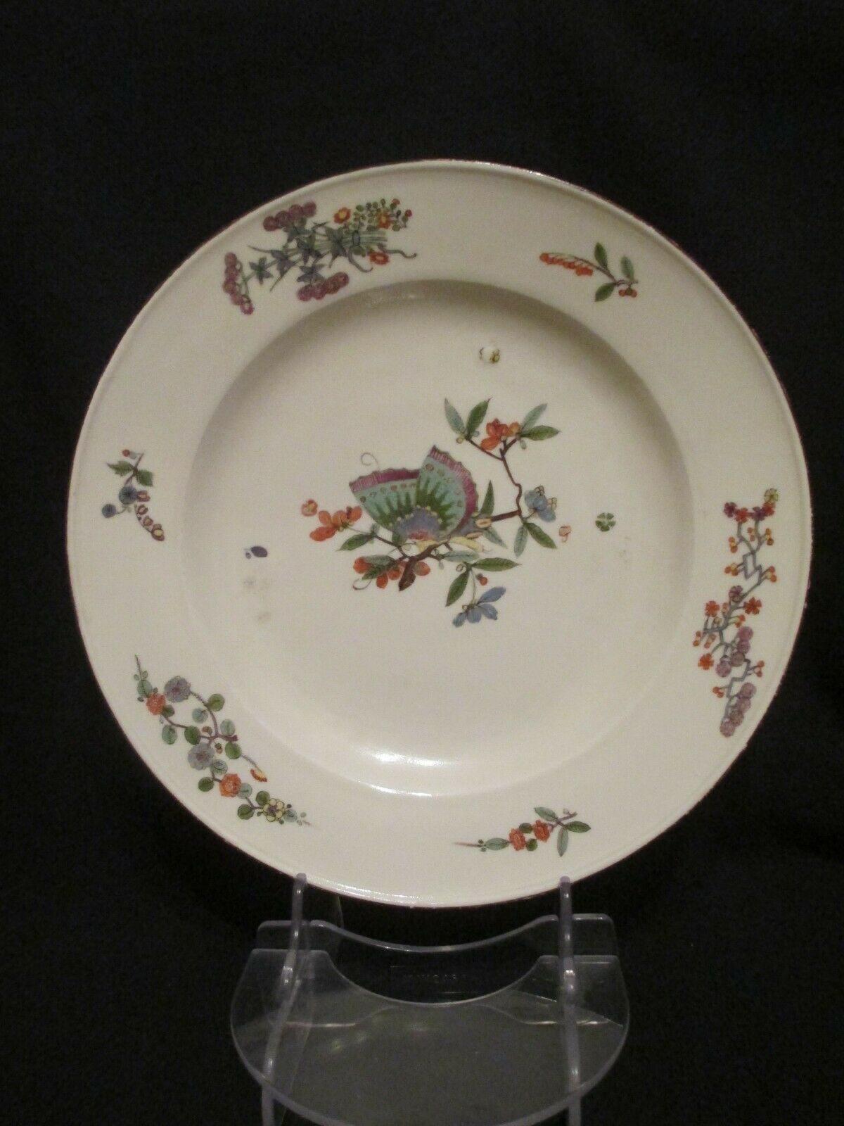 Assiette creuse papillon Meissen 1735 