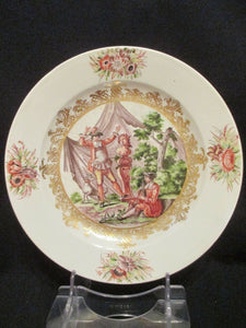 Meissen Hausmaler Plate with Theatrical Scene 1735