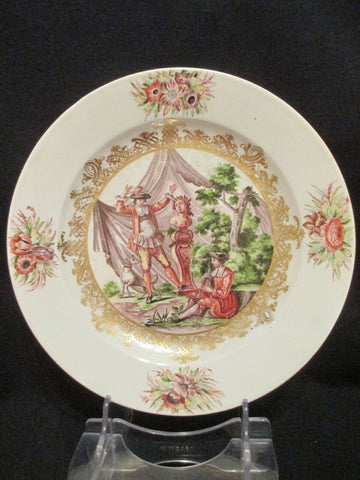 Meissen Hausmaler Teller mit Theaterszene 1735 