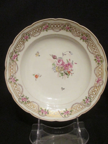 Ansbacher Porzellan-Suppenteller, dekoriert von Johann Friedrich..J: Haag 1750 -1799