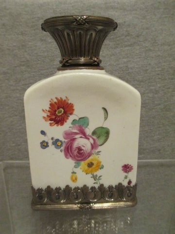 Frankenthal Porcelain Floral Tea Caddy Carl Theodor, 1700's