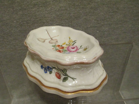 Meissen Porcelain Floral and Moulded  Open Salt 1740's