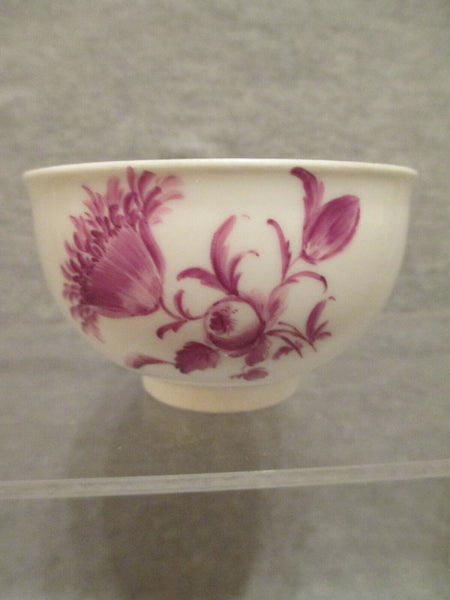 Meissen Porcelain Puce Floral Tea Bowl 1740