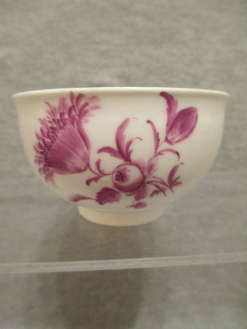 Meissen Porcelain Puce Floral Tea Bowl 1740