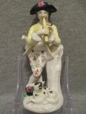 A Bow Porcelain Figure of a Shepherd c1760