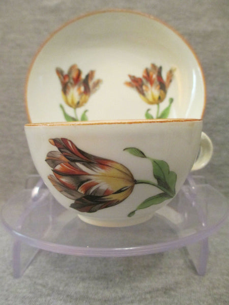 Tasse Et Soucoupe Tulipe Macolini En Porcelaine De Meissen 1774- 1814 