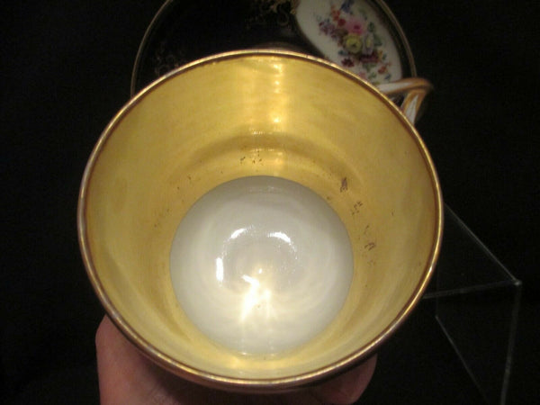Tasse Et Soucoupe Scénique En Cobalt En Porcelaine Popov 1850