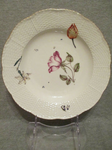 Meissener Porzellan Suppenteller mit Holzschnittblumen 1740 (3) 