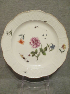 Meissen Porcelain Dinner Plate with Klinger Bugs and Flowers 1740  (2)