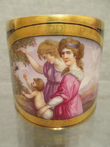 KPM Berlin Porcelain Coffee Can with Women and a Child