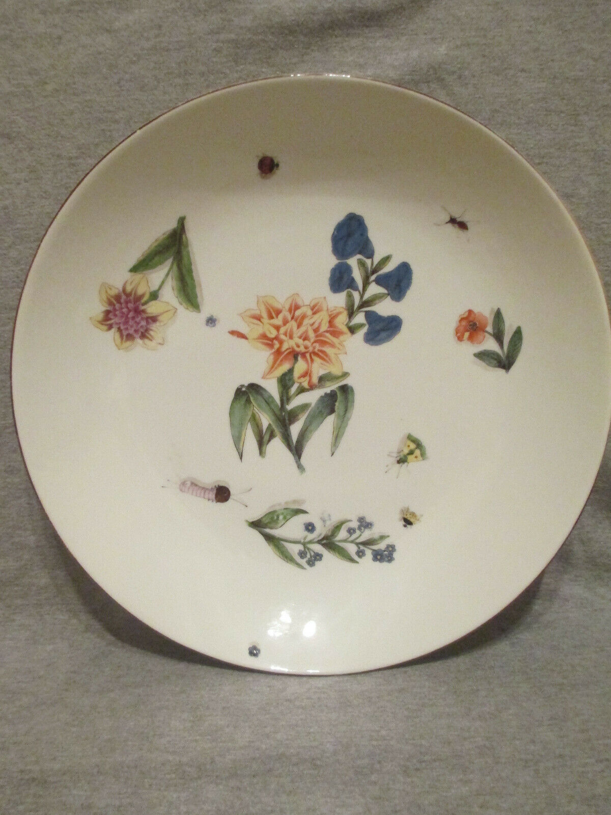 Meissener Porzellanteller mit Königskäfern und Blumen, 1740 (1)