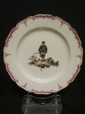 KPM Berlin Porcelain Dinner Plate with Miner 18th C
