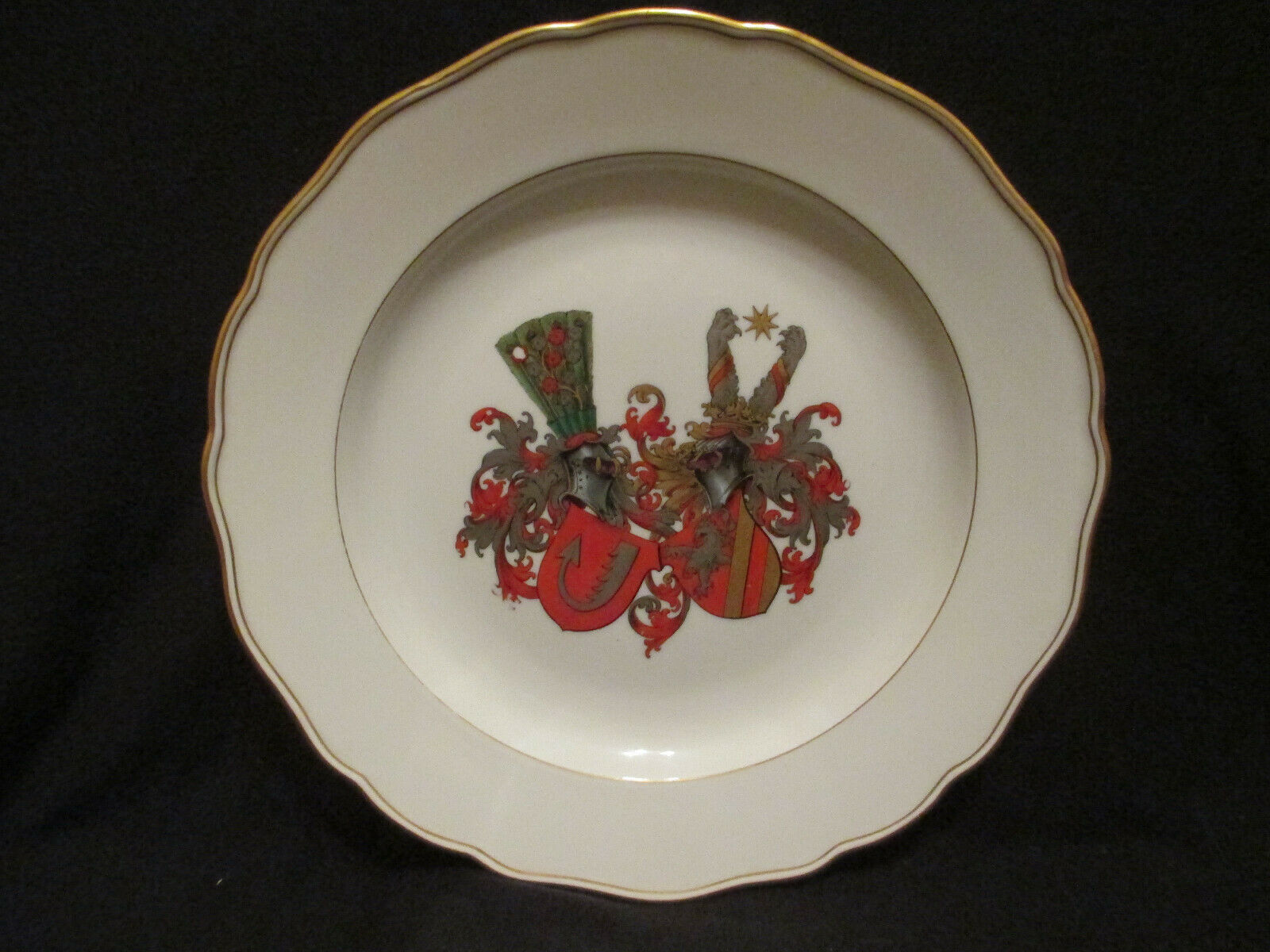 Meissen Porcelain Heraldic Dinner Plate. (2)