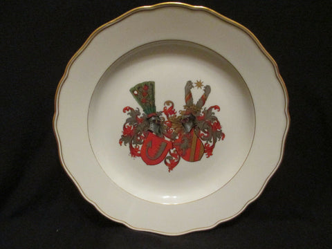 Meissen Porcelain Heraldic Dinner Plate. (2)