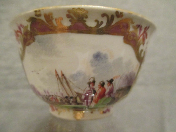 Meissen Porcelain Kauffahrtei Scene Tea Bowl 1735 (2)