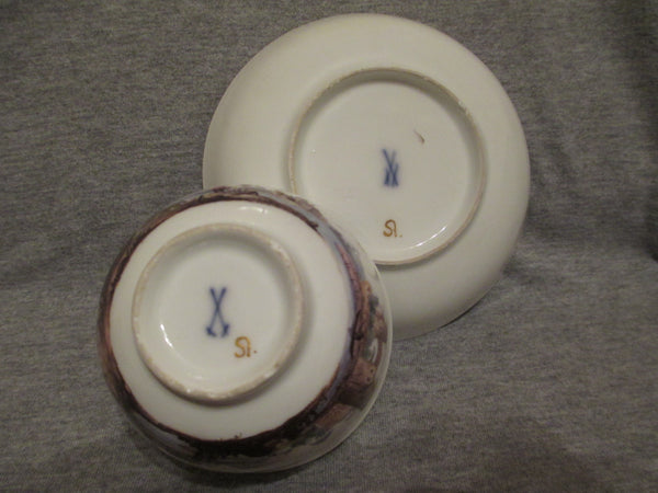 Meissen Tea Bowl & Saucer, 1735. Herold (Rare)