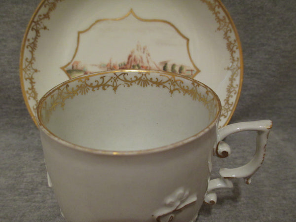 Meissen Hausmaler cup and saucer, c.1740.