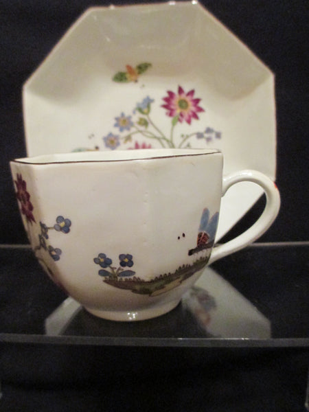 Meissen Porcelain, Bee Pattern (bienenmuster). Tea Cup & Saucer. 1740 (No 1)