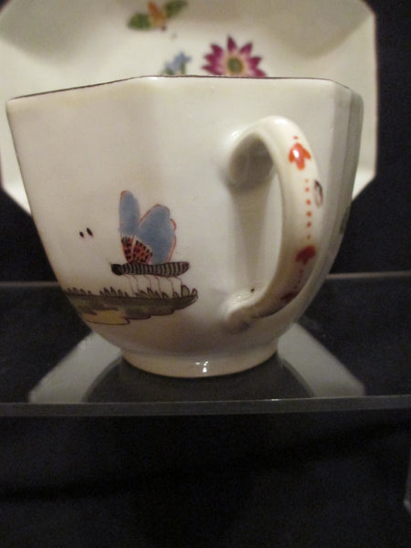 Meissen Porcelain, Bee Pattern (bienenmuster). Tea Cup & Saucer. 1740 (No 1)