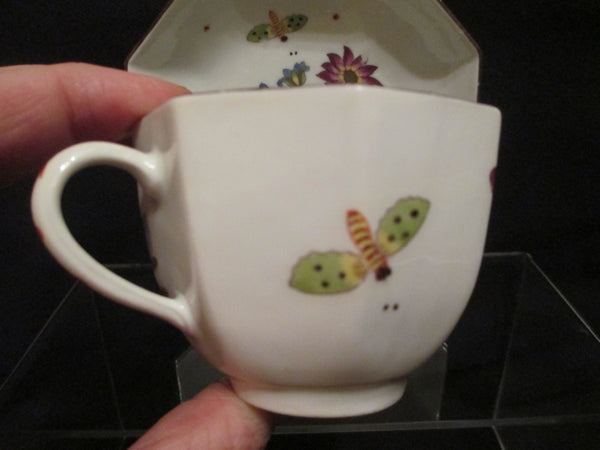 Meissen Porcelain, Bee Pattern (bienenmuster). Tea Cup & Saucer. 1740 (No 2)