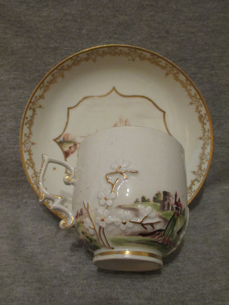 Meissen Hausmaler cup and saucer, c.1740.