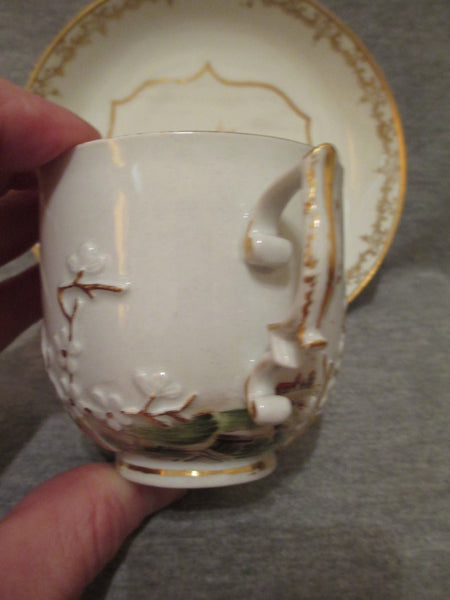 Meissen Hausmaler Tasse und Untertasse, um 1740.