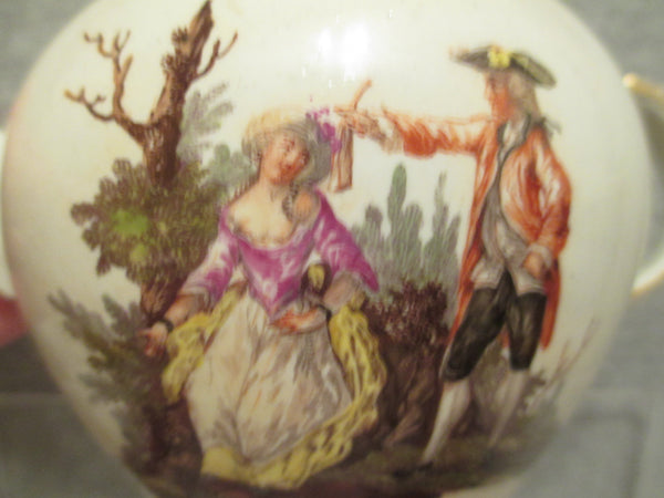 Ludwigsburg Tea Pot with Amorous Couples 1700's