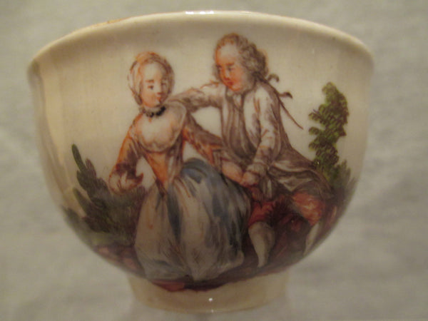 Ludwigsburg Tea Cup & Saucer with Amorous Couple Scenes 1700's