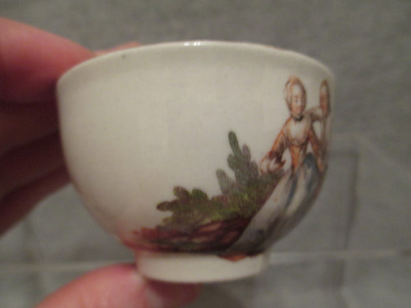 Ludwigsburg Tea Cup & Saucer with Amorous Couple Scenes 1700's