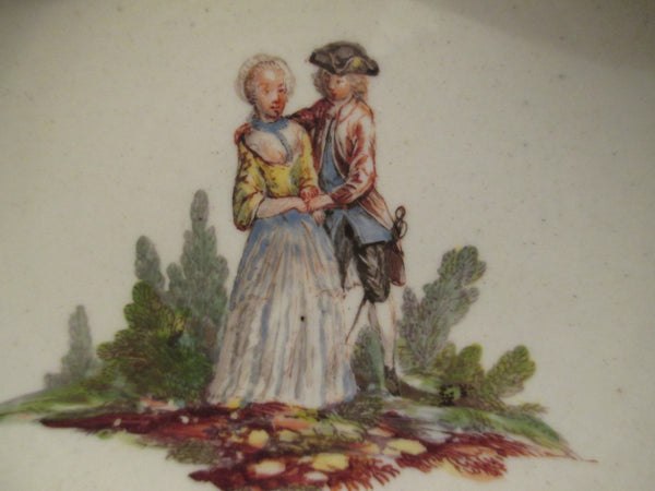 Tasse à thé et soucoupe Ludwigsburg avec scènes de couple amoureux années 1700