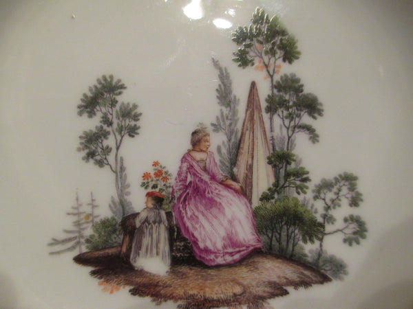 Meissen Untertasse mit balzendem Paar, 1740er Jahre (Nr. 1)