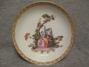 Meissen Untertasse für balzende Paare (Nr. 2), 1740er Jahre