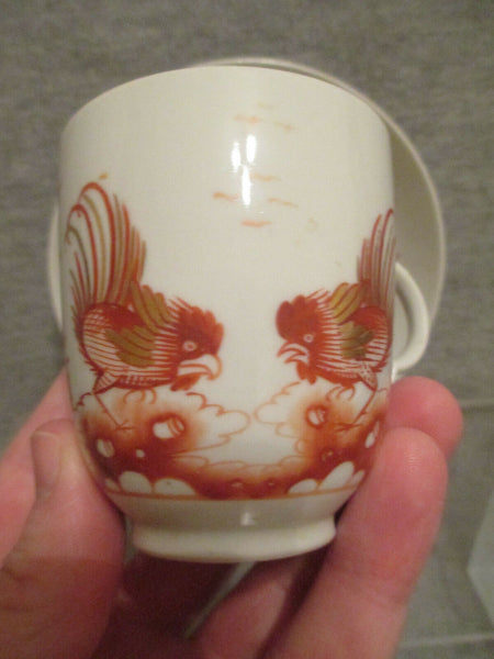 Doccia Porcelain Coffee Cup and Saucer with Fighting Cock, 1770-80 (No 3)
