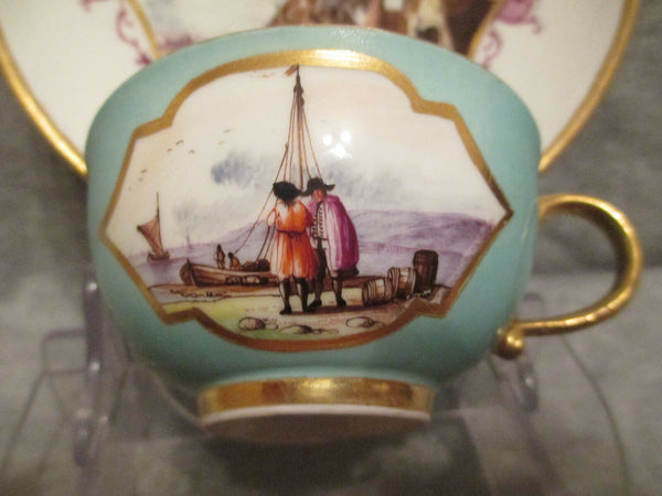 Meissen Porcelain Kauffahrtei Tea Cup & Saucer. 1730 (No 2)