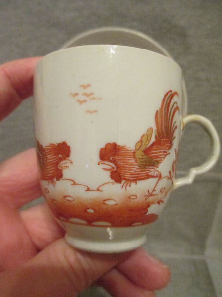 Tasse à café et soucoupe en porcelaine Doccia avec coq de combat, 1770-80 (n° 5)