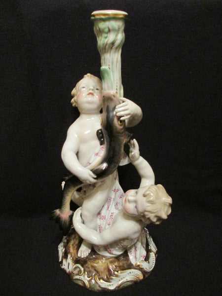 Candélabre Figural En Porcelaine De Meissen 19ème Siècle