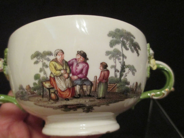 Meissen Porcelain Ecuelle with Tennier Scenes 1740.