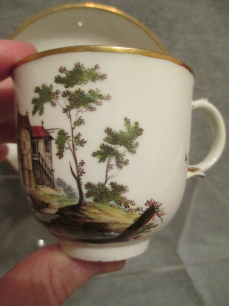 Tasse à café et soucoupe panoramique en porcelaine Fulda 1765
